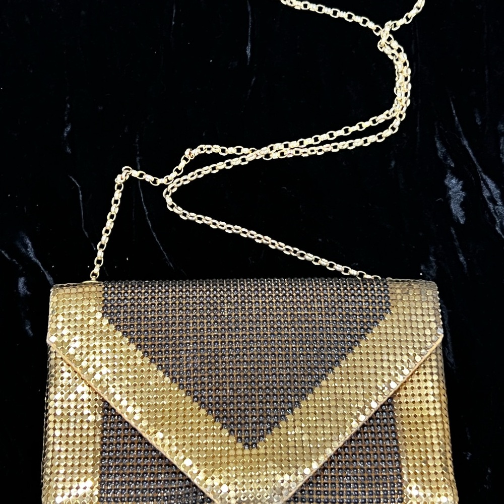 Elegant Brown and Gold and Mesh Clutch
